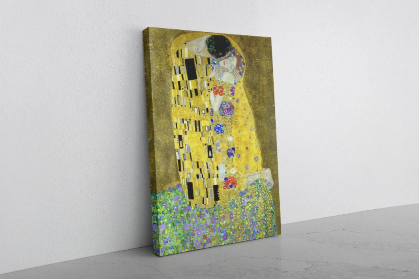 The Kiss 1908 Gustav Klimt Reproduction Canvas Print Wall Art