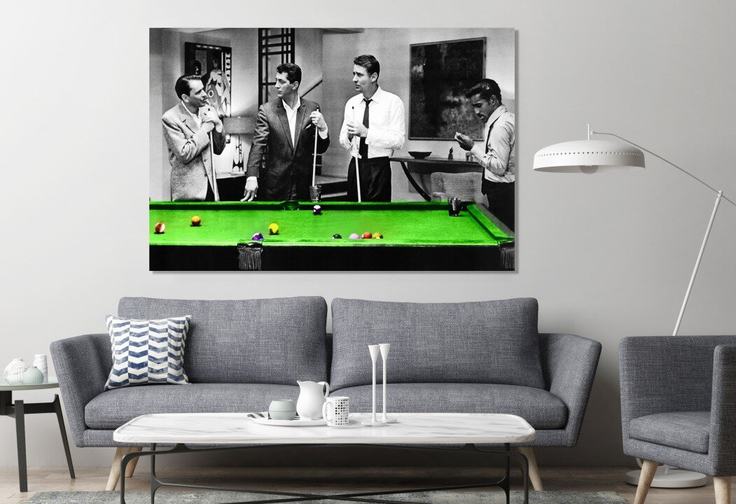Rat Pack Playing Pool Music Singer Rock Canvas Prints