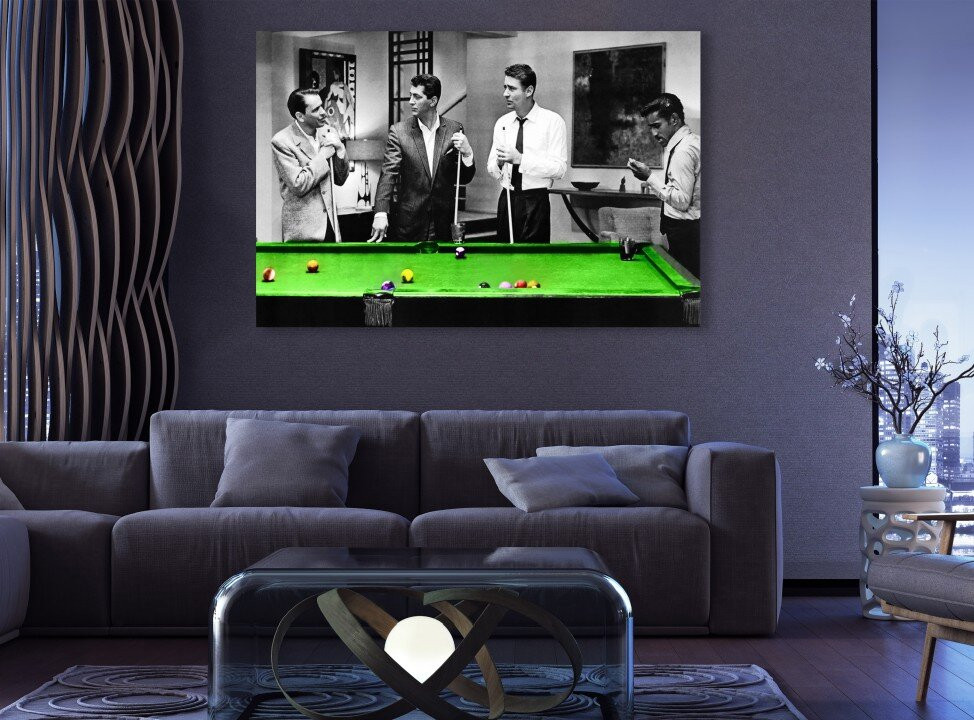 Rat Pack Playing Pool Music Singer Rock Canvas Prints