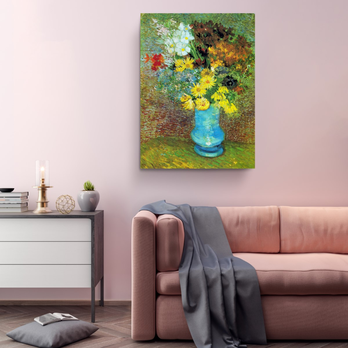 Vase With Anemone Reproduction Vincent Van Gogh Canvas Print Wall Art