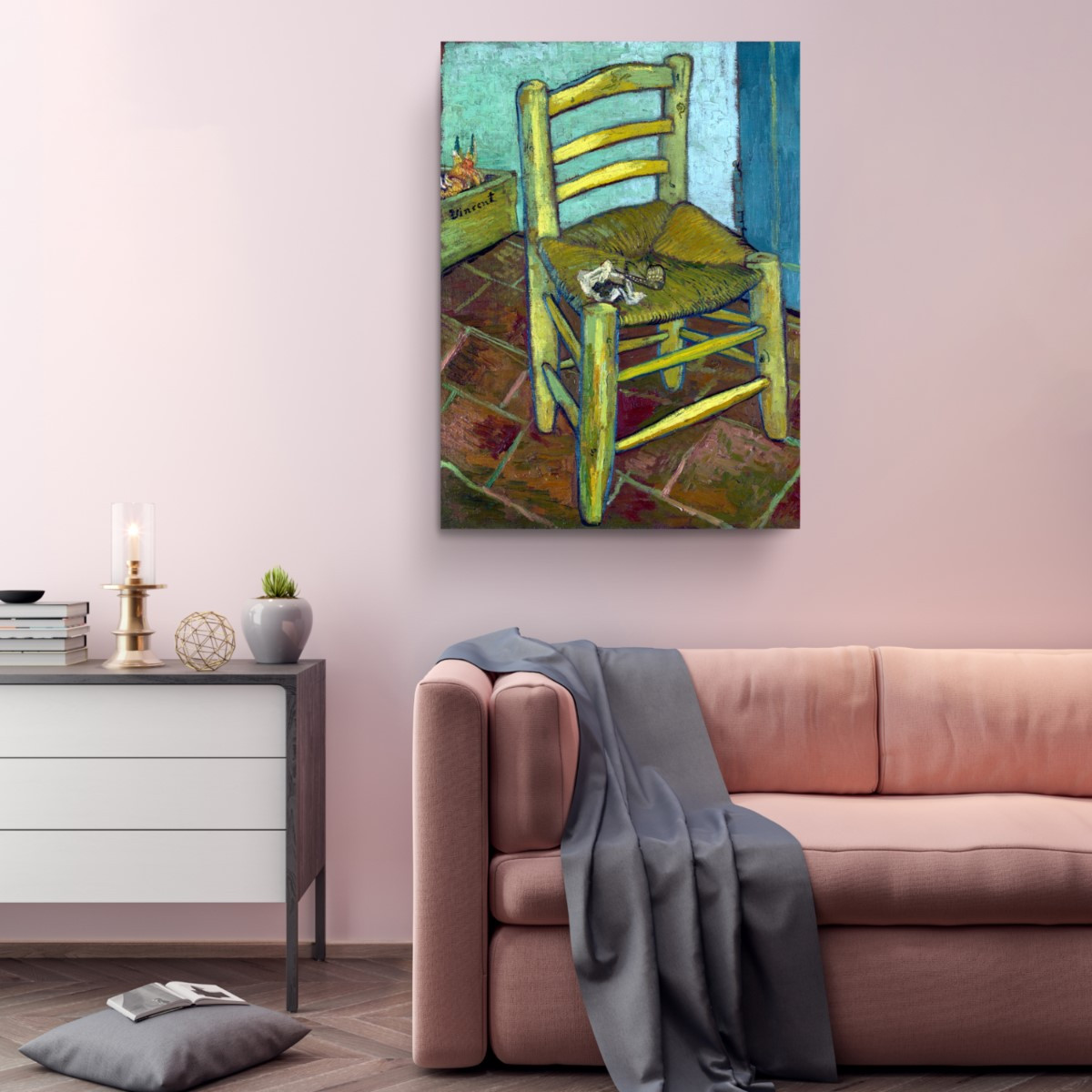 Vincent's Chair 1888 Reproduction Vincent Van Gogh Canvas Print Wall Art