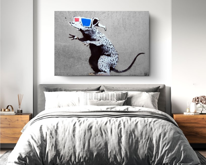 Cool Rat Mouse Banksy Graffiti Canvas Wall Art  Painting Art Canvas Wall
