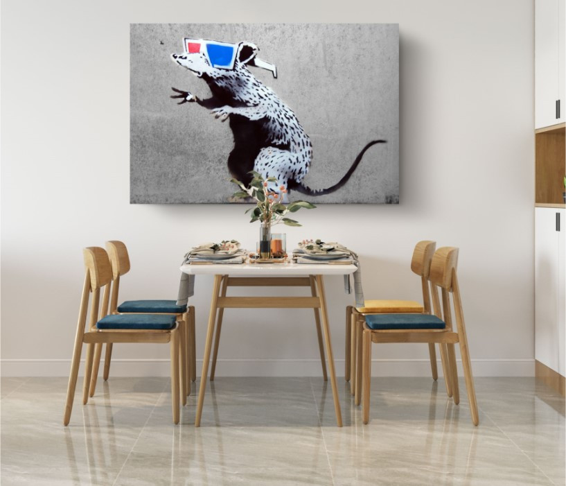Cool Rat Mouse Banksy Graffiti Canvas Wall Art  Painting Art Canvas Wall
