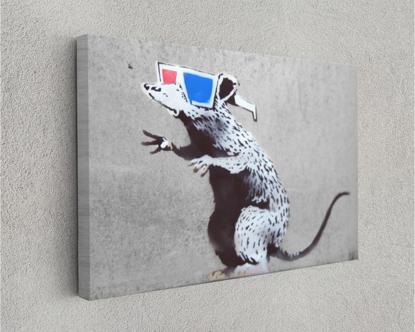Cool Rat Mouse Banksy Graffiti Canvas Wall Art  Painting Art Canvas Wall