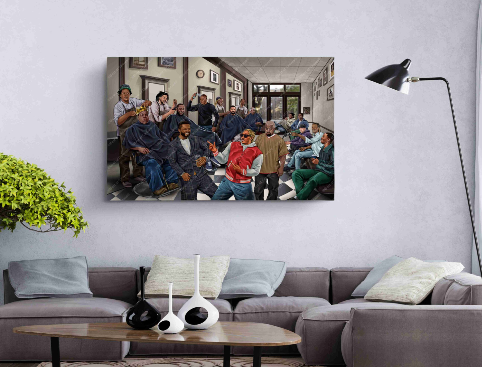 Barber Shop Rapper Artists Rap Hip Hop Music Canvas Print Wall Art