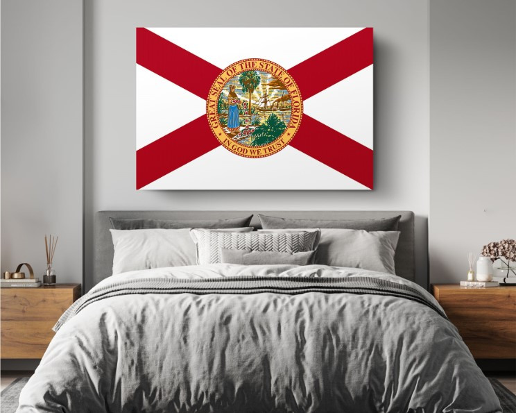 Florida State Flag USA Flags Edition Canvas Wall Art Home Decoration