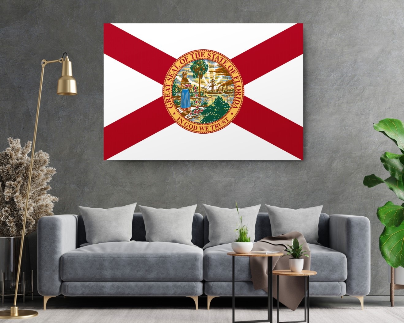 Florida State Flag USA Flags Edition Canvas Wall Art Home Decoration