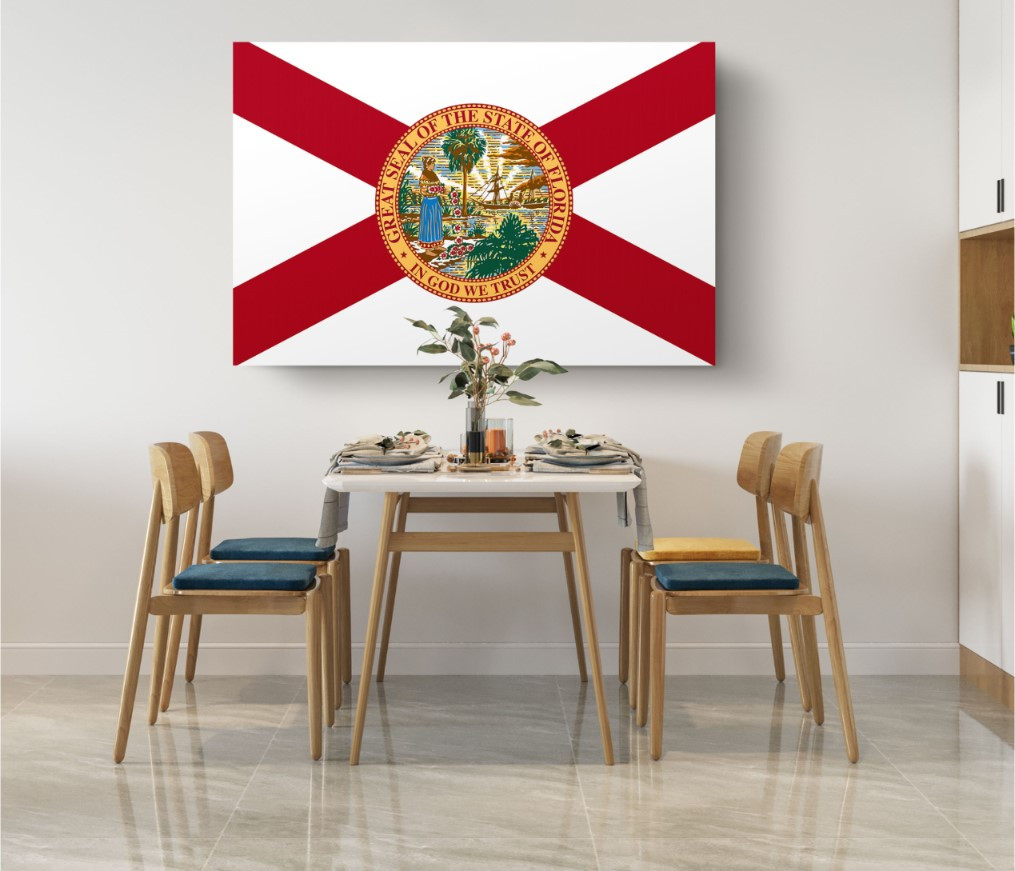 Florida State Flag USA Flags Edition Canvas Wall Art Home Decoration