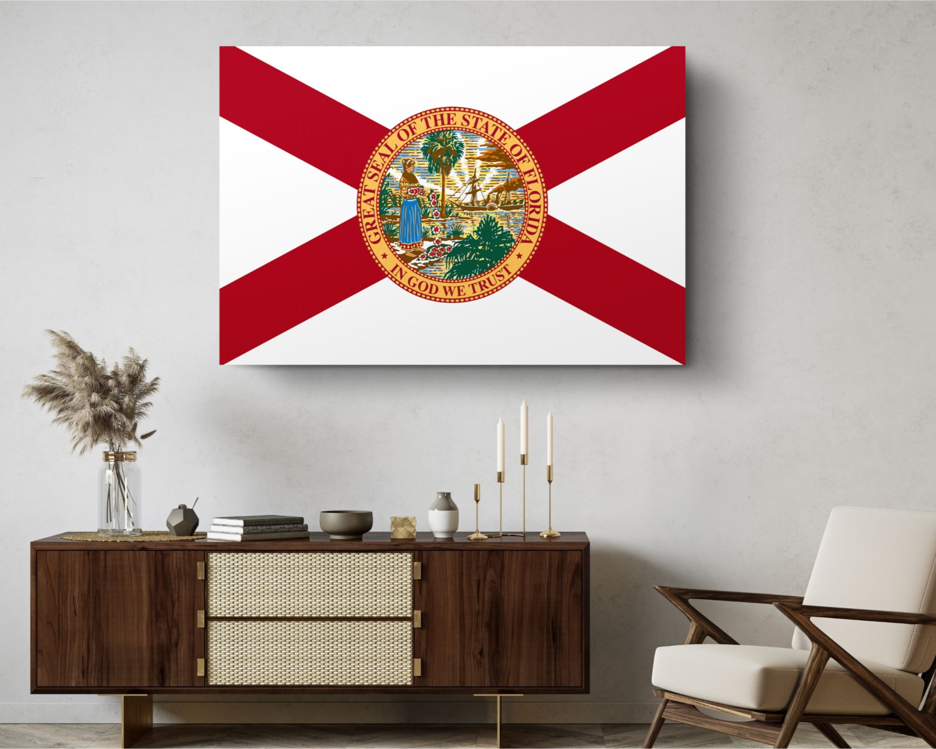 Florida State Flag USA Flags Edition Canvas Wall Art Home Decoration