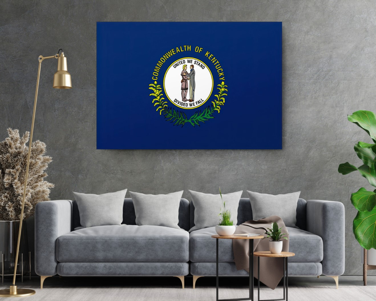 Kentucky State Flag USA Flags Edition Canvas Wall Art Home Decoration