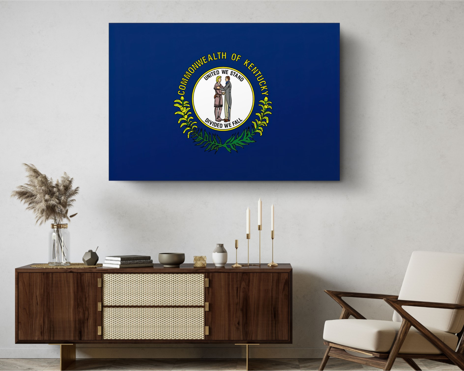 Kentucky State Flag USA Flags Edition Canvas Wall Art Home Decoration