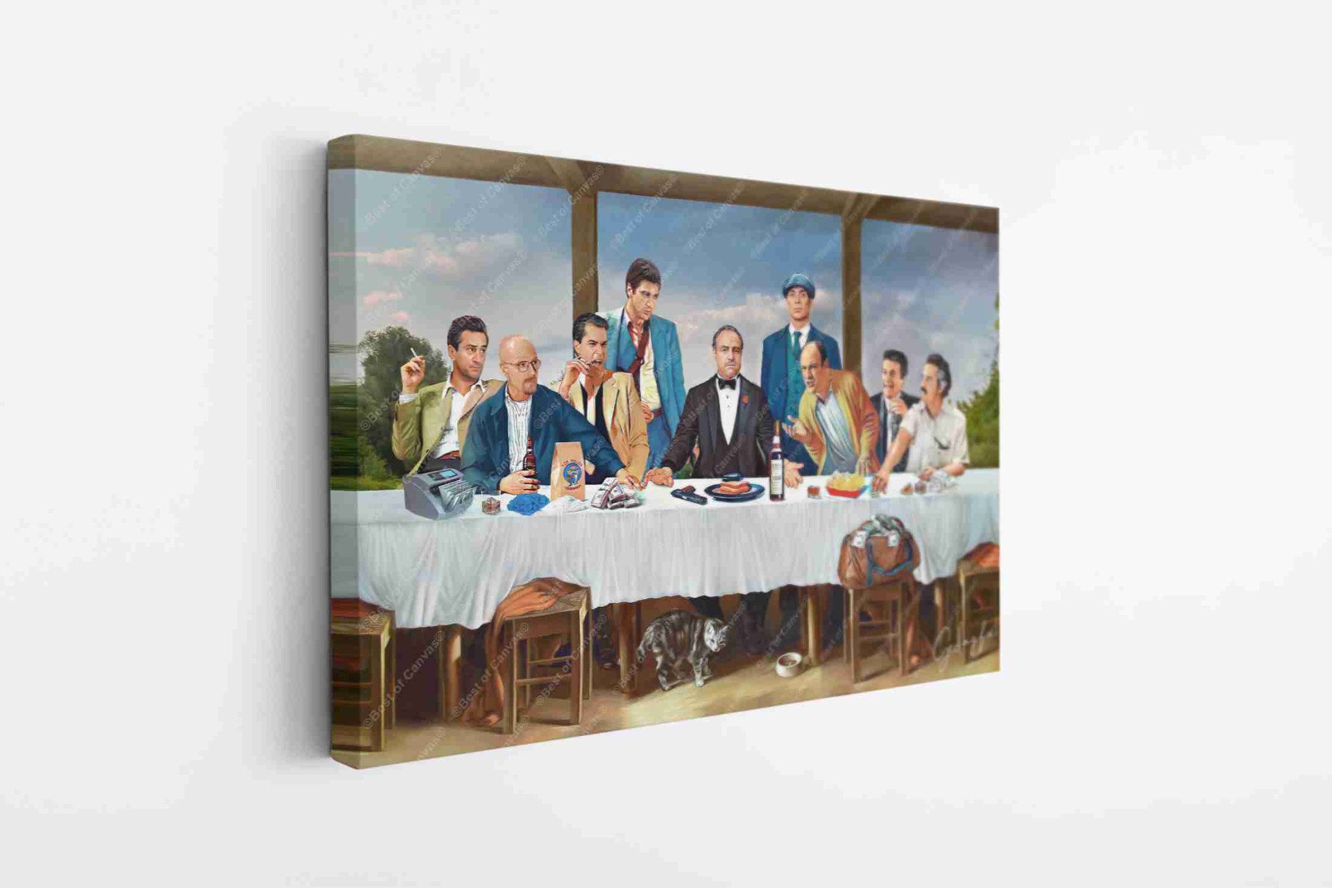Mafia Characters Last Supper Artists Hollywood Canvas Print Wall Art
