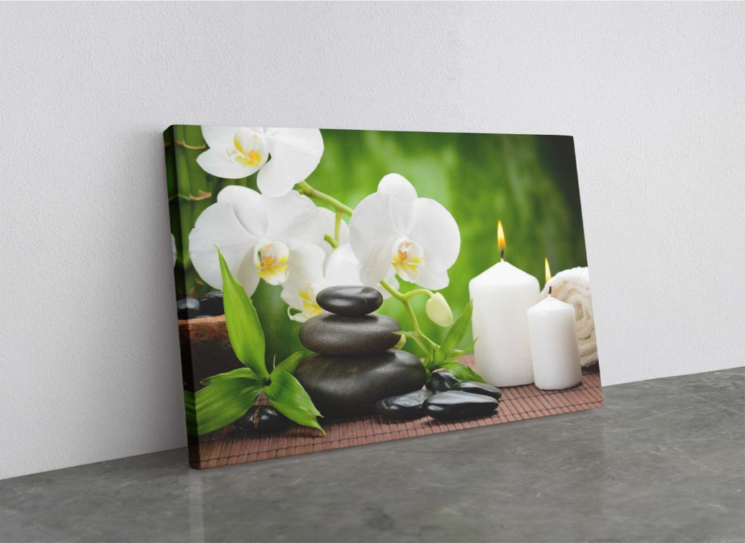 Massage Hot Stones Effect Wall Art Canvas Print