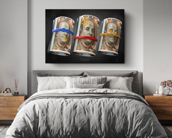 Money Stack Canvas Print Wall Money Art Home Decoration