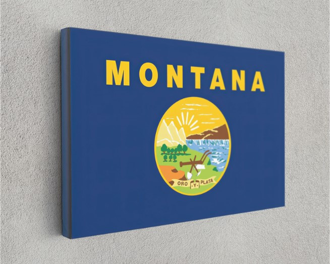 Montana State Flag USA Flags Edition Canvas Wall Art Home Decoration