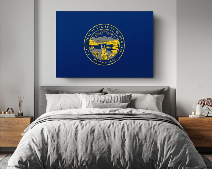 Nebraska State Flag USA Flags Edition Canvas Wall Art Home Decoration
