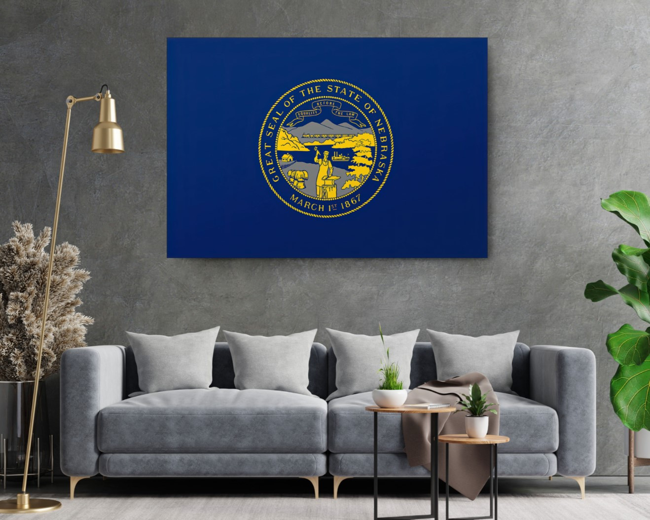 Nebraska State Flag USA Flags Edition Canvas Wall Art Home Decoration