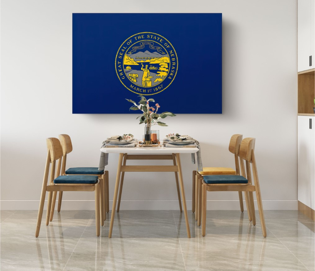 Nebraska State Flag USA Flags Edition Canvas Wall Art Home Decoration