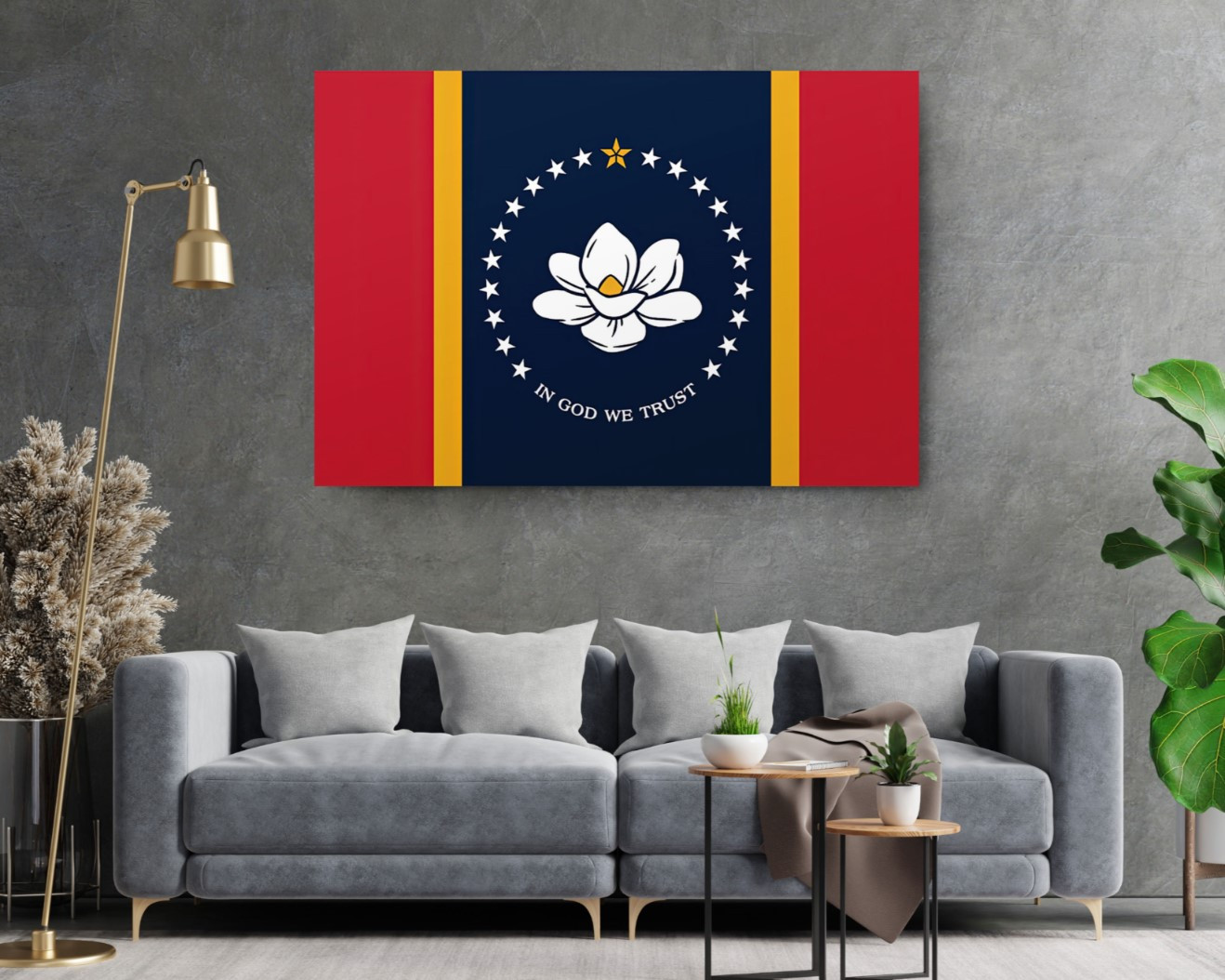 Mississippi State Flag USA Flags Edition Canvas Wall Art Home Decoration