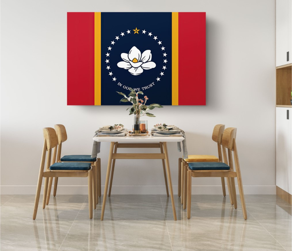 Mississippi State Flag USA Flags Edition Canvas Wall Art Home Decoration