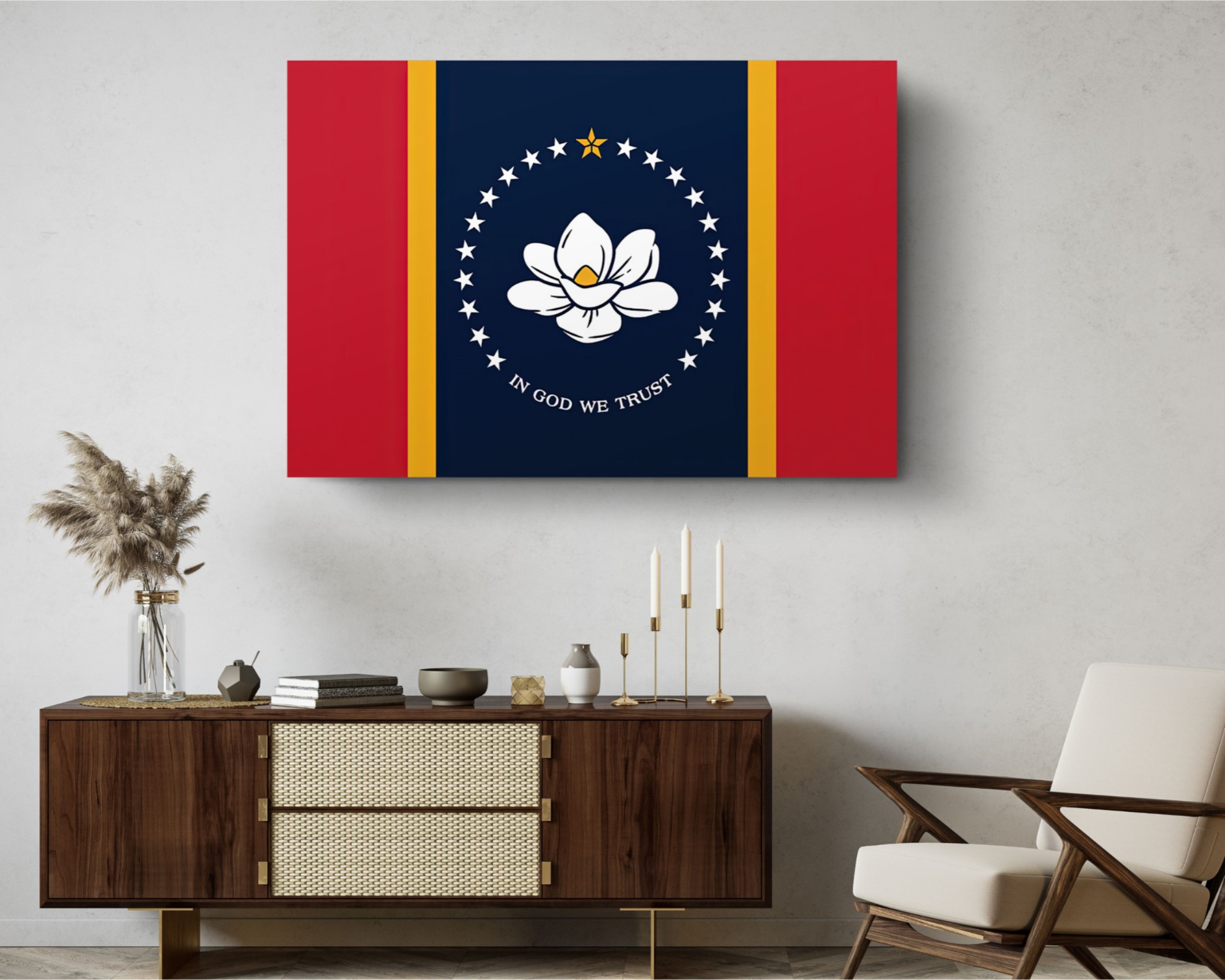 Mississippi State Flag USA Flags Edition Canvas Wall Art Home Decoration