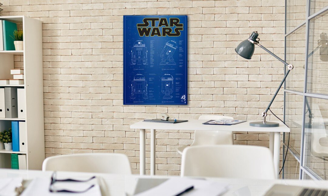 Galaxy Wars Robot Blue Prints Movie Canvas Print Wall Art