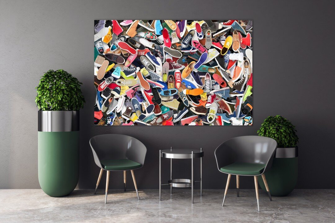 Air Shoes Colorful Sneakers Canvas Print Wall Art