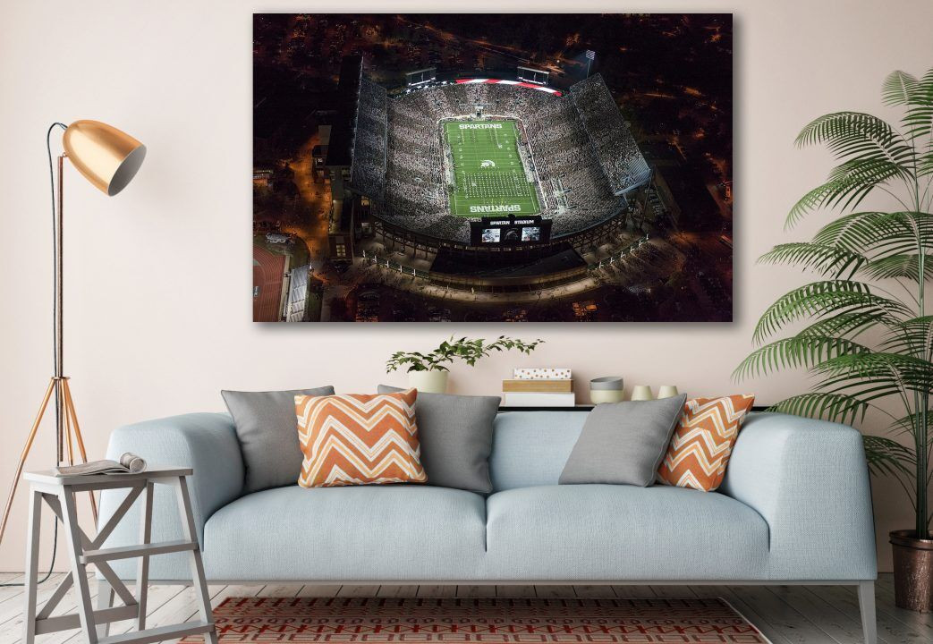 Football Stadium Michigan Sport Canvas Print Wall Art