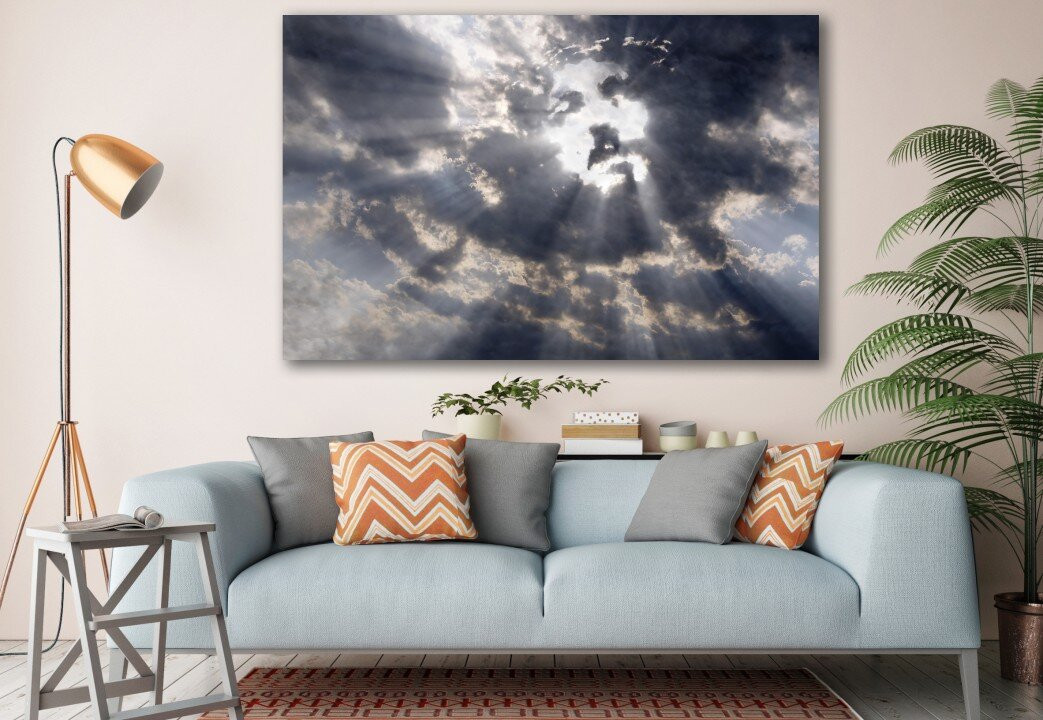 The Face Of Christ in The Sky Religious Jesus Christ Canvas Prints