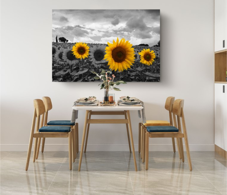 Sunflowers Color Splash Nature Art Canvas Print Wall Art Home Decoration