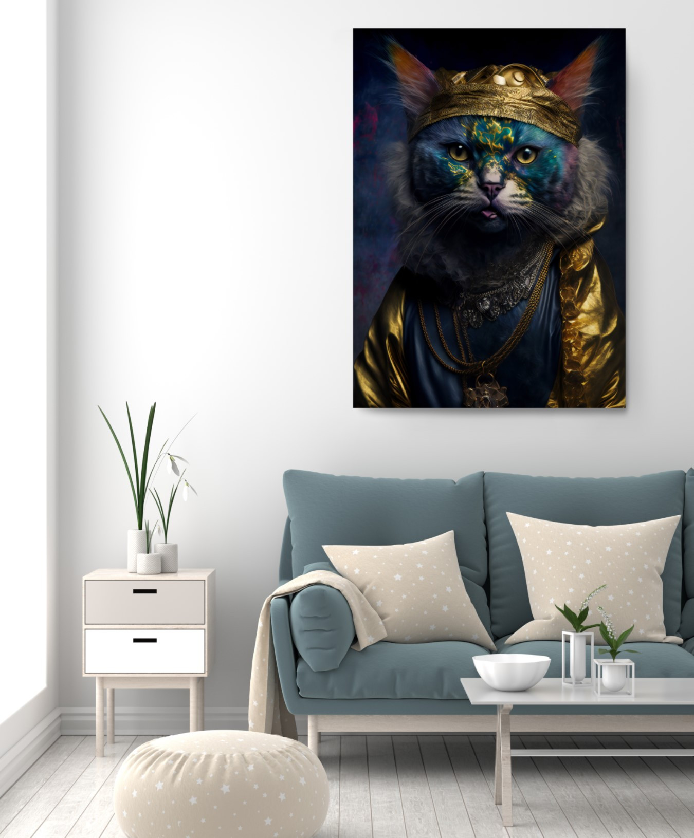 Fortuneteller Cat Forecaster Animal Kingdom Motivation Canvas Print Wall Art