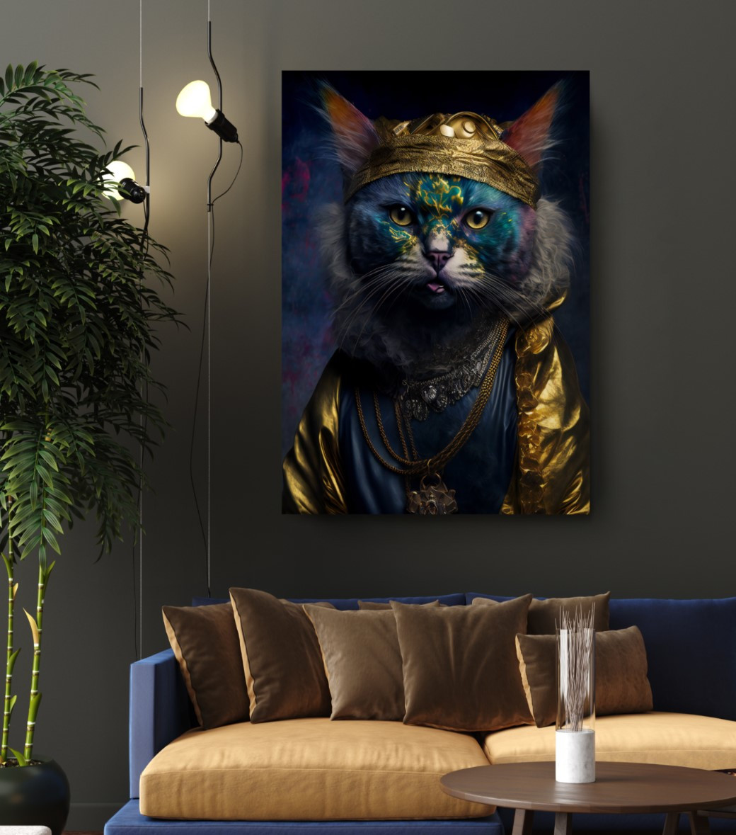 Fortuneteller Cat Forecaster Animal Kingdom Motivation Canvas Print Wall Art