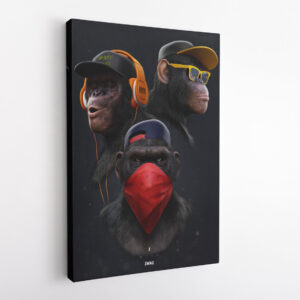 Three Wise Swag Monkey Motivation Canvas Wall Art