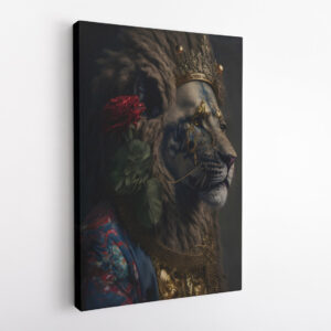 Royal Lion Animal Kingdom Motivation Canvas Print Wall Art