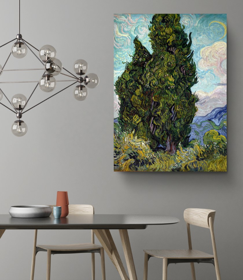 Cypresses Reproduction Canvas Print Wall Art Van Gogh