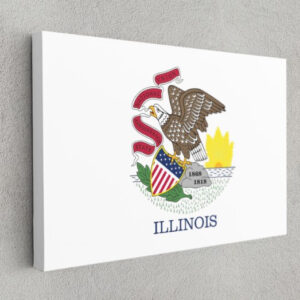 Illinois State Flag USA Flags Edition Canvas Wall Art Home Decoration