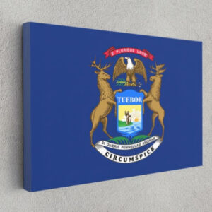 Michigan State Flag USA Flags Edition Canvas Wall Art Home Decoration