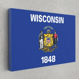 Wisconsin State Flag USA Flags Edition Canvas Wall Art Home Decoration