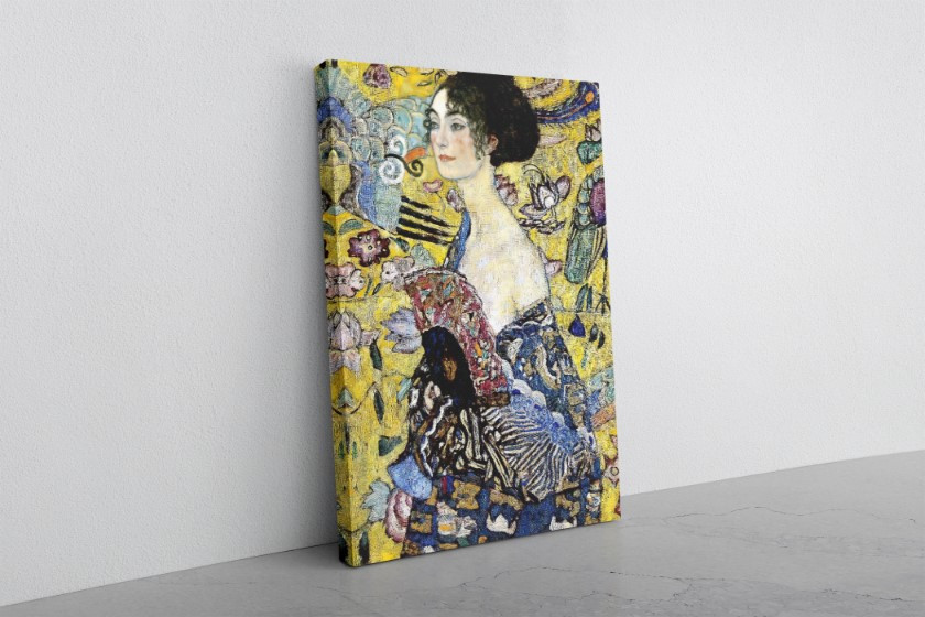 Lady with a Fan Canvas Print Wall Art Gustav Klimt