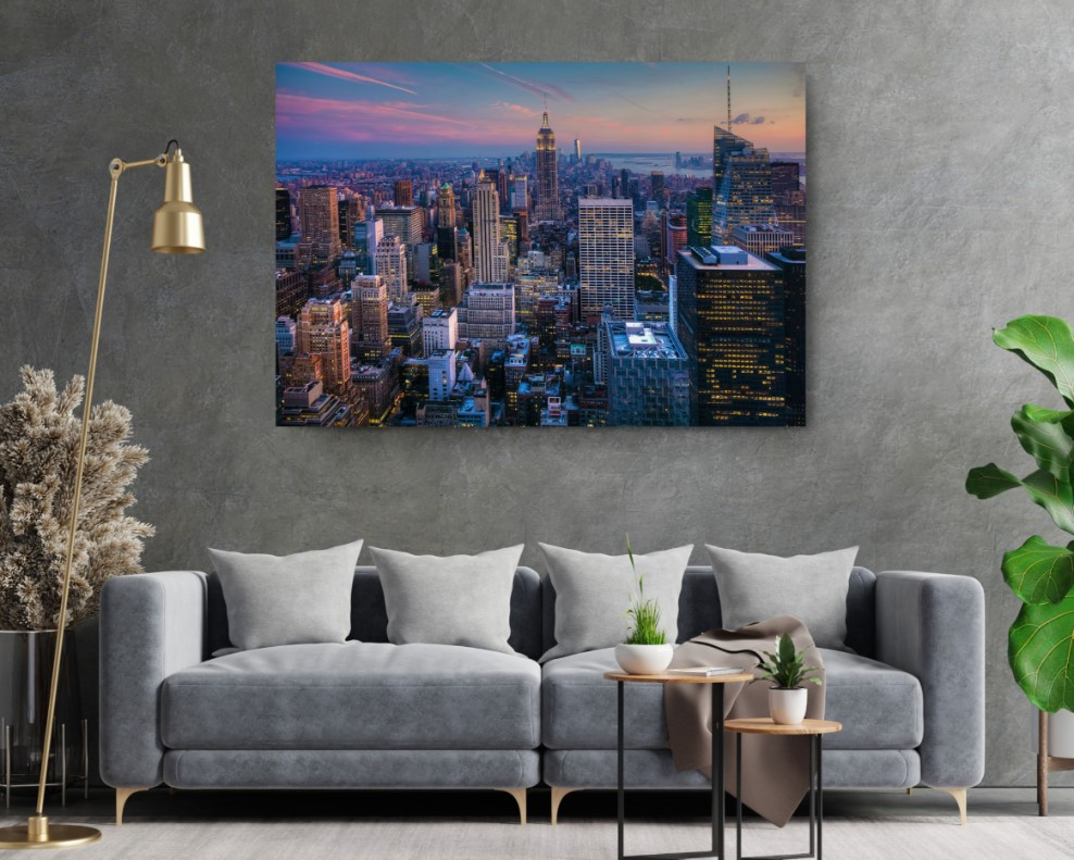 New York City Urban Manhattan Skyline Downtown Canvas Print Wall Art