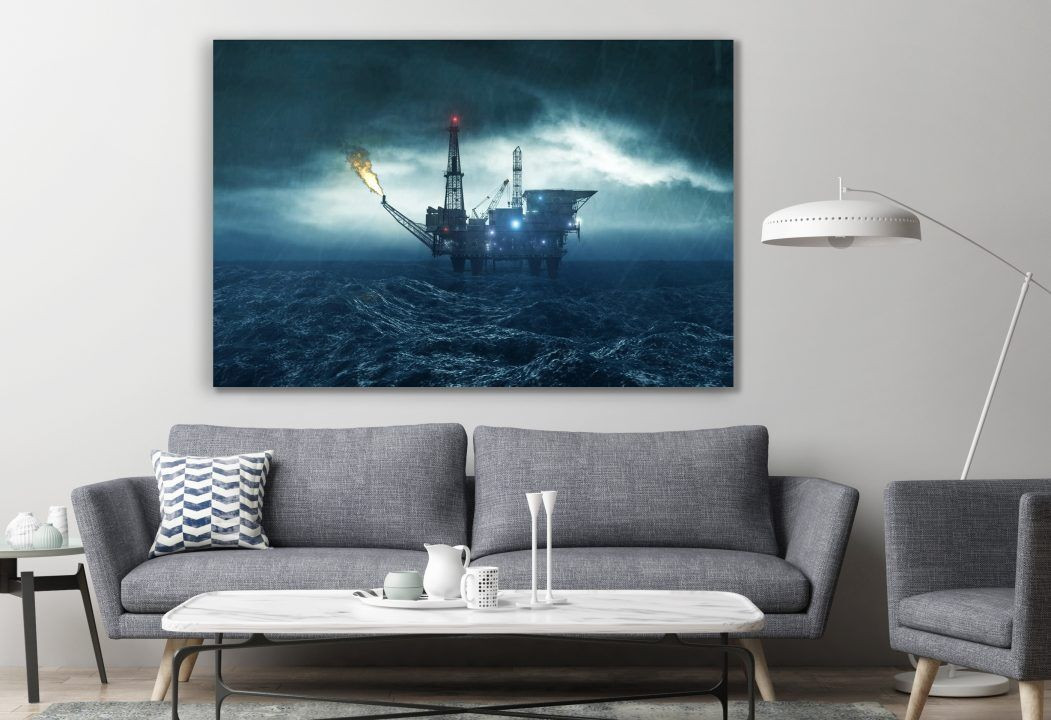 Oil Rig Drilling Platform Offshore Platform Canvas Print Wall