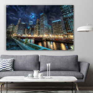 The Heart Of The Chicago City Downtown Skyscraper Canvas Print