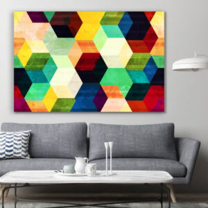 Vintage Rhombus Seamless Pattern With Grunge Canvas Print