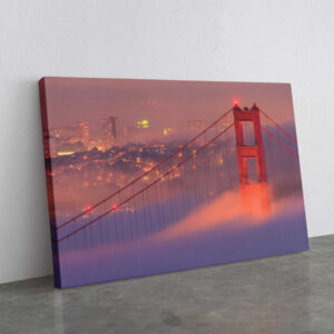 San Francisco Golden Gate Bridge Downtown Canvas Print Wall Art