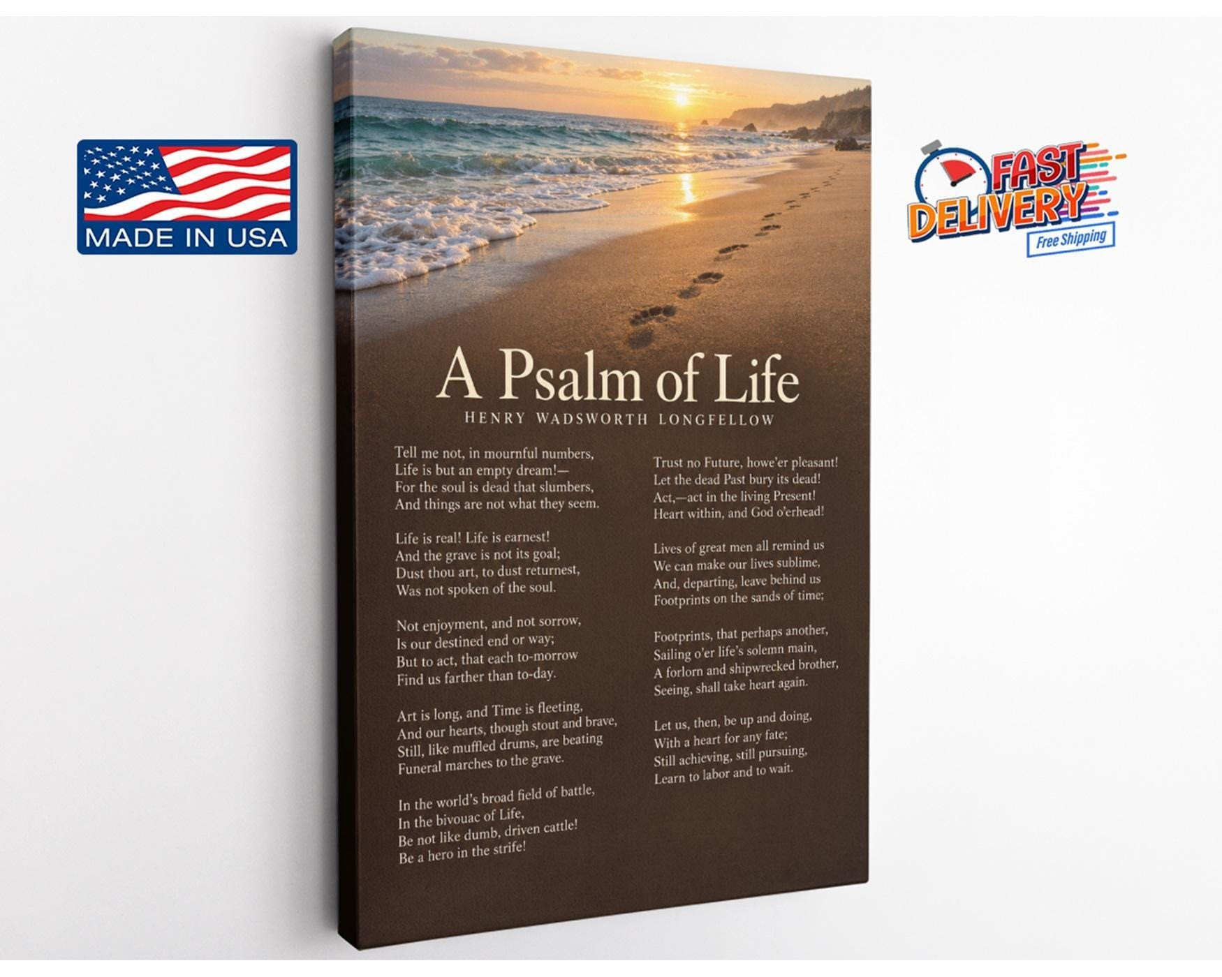 A Psalm of Life Poem Canvas Wall Art