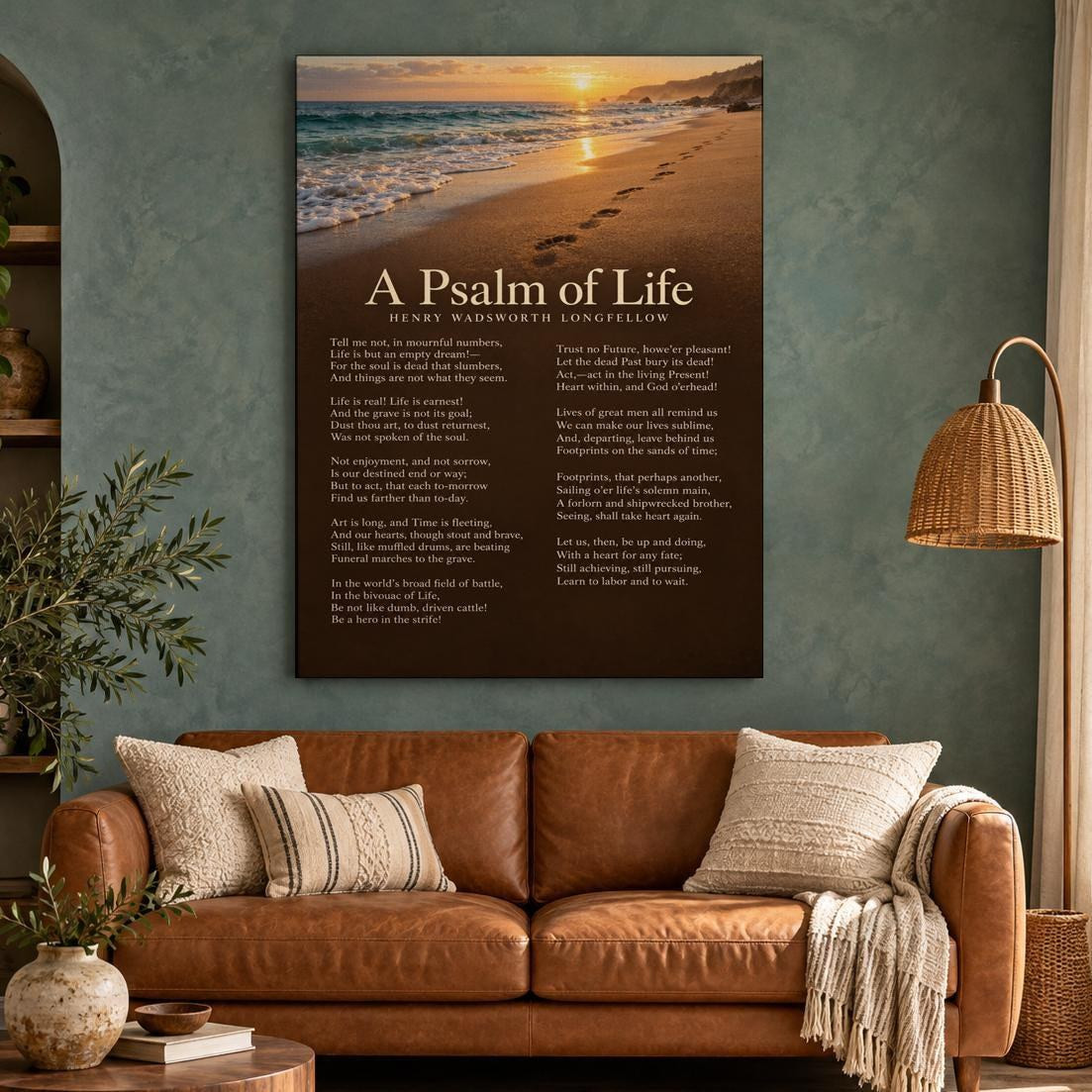 A Psalm of Life Poem Canvas Wall Art