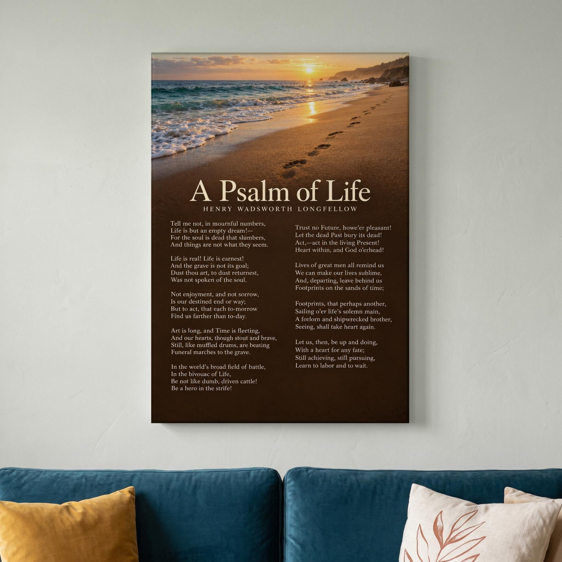 A Psalm of Life Poem Canvas Wall Art