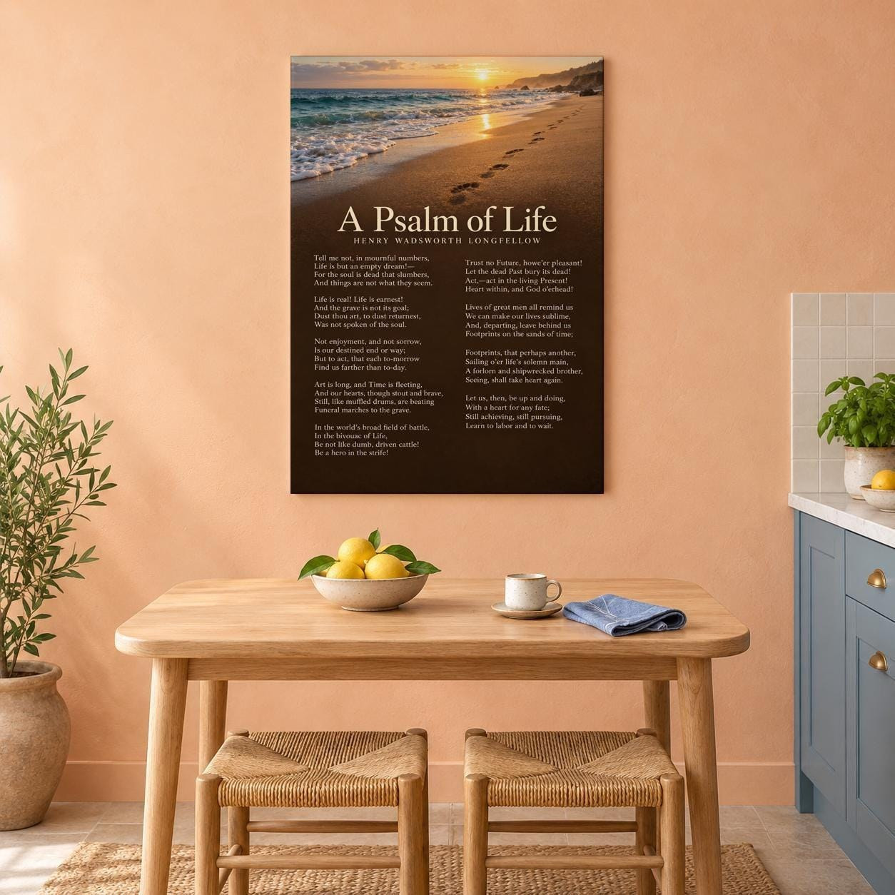A Psalm of Life Poem Canvas Wall Art
