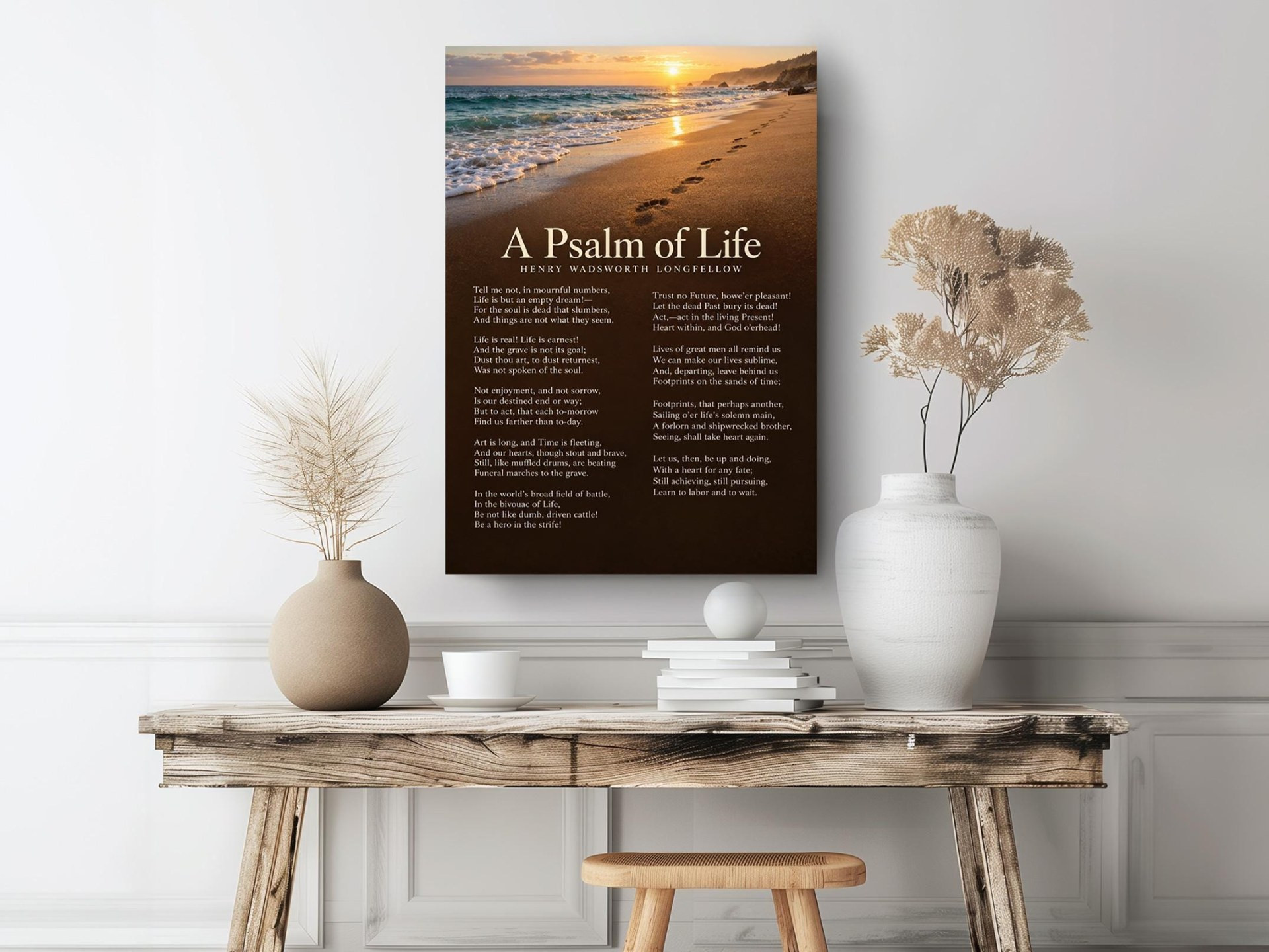 A Psalm of Life Poem Canvas Wall Art