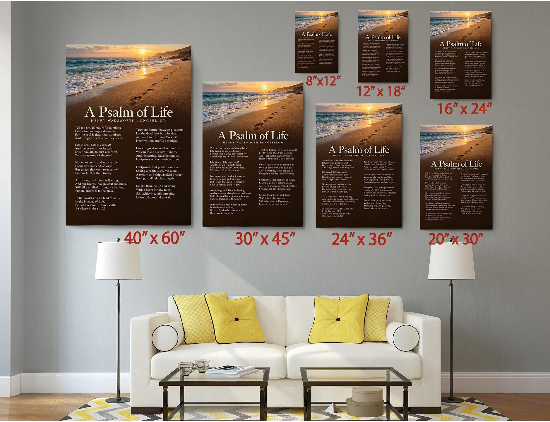 A Psalm of Life Poem Canvas Wall Art